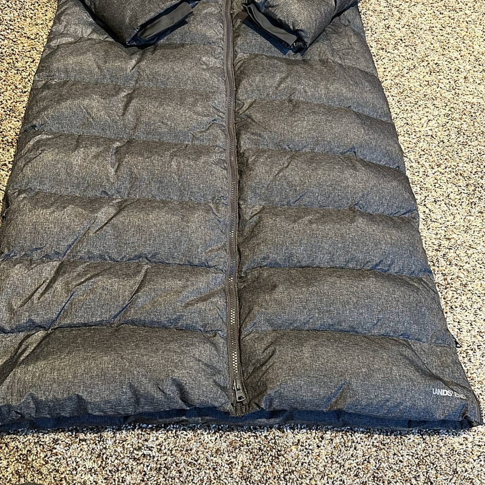 Lands' End Women's Black Long Down Coat - Picture 2 of 6